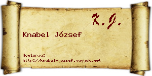 Knabel József névjegykártya